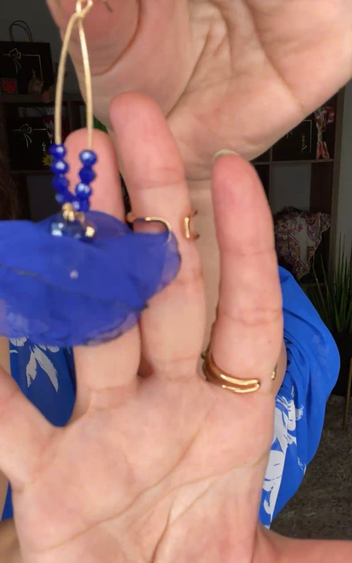 Arete Azul Royal Petalos (#144)