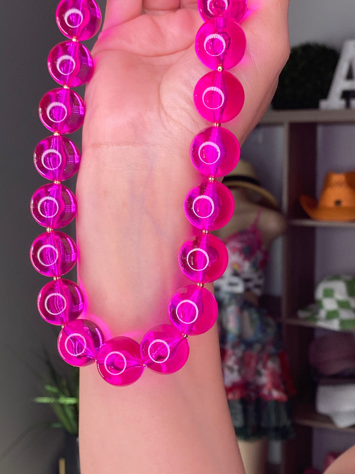 Collar Magenta Bolas (#205)