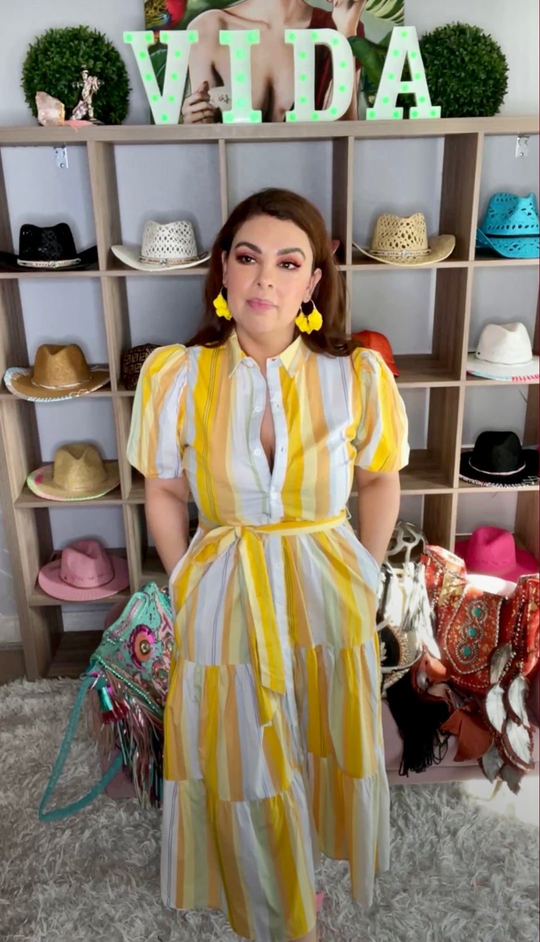 Vestido Amarillo y Blanco Multi (#219)