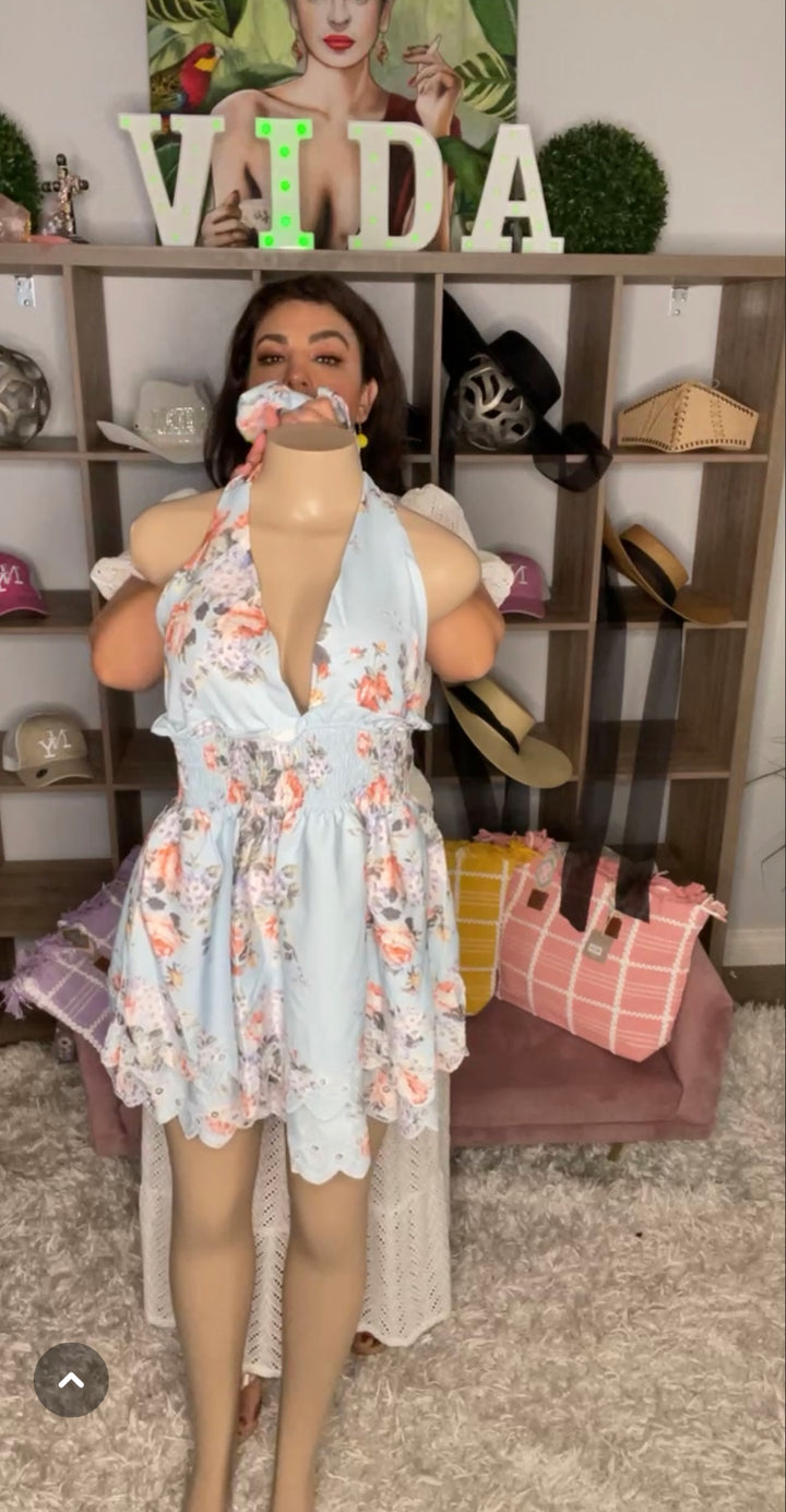 Vestido Latiste Sky Blue Floral (#275)