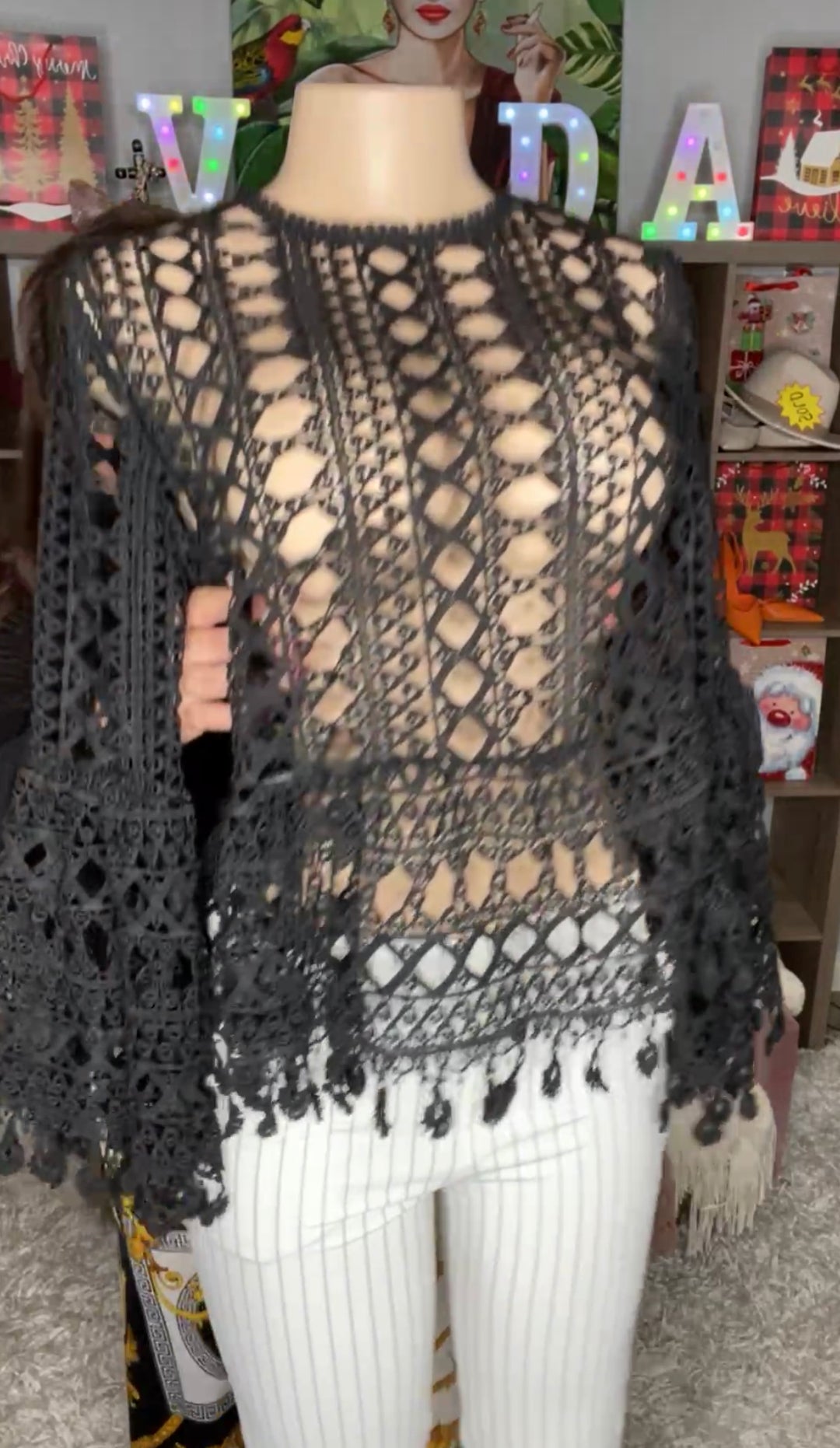 Blusa Negra Crochet (#184)