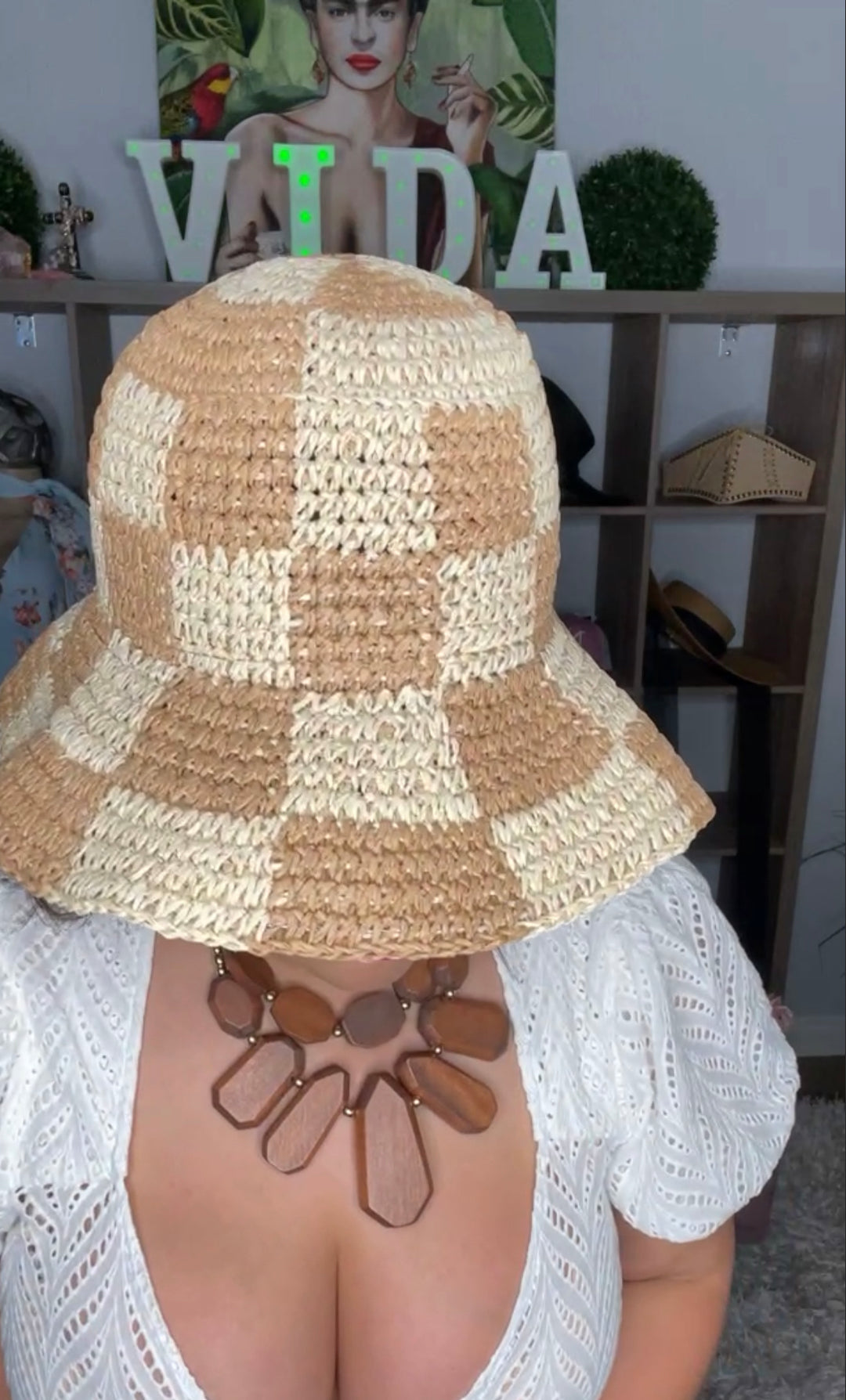 Gorro Bucket Hat Beige y Mocha (#256)