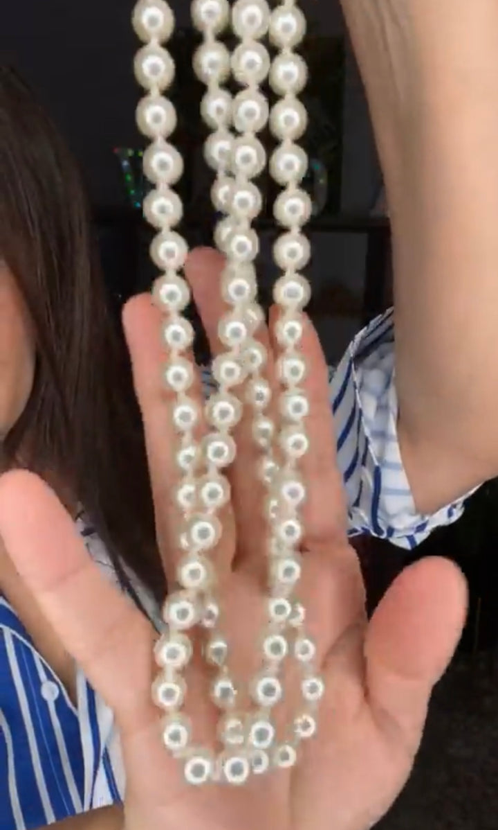 Collar Beige Perlas Largo (#110)