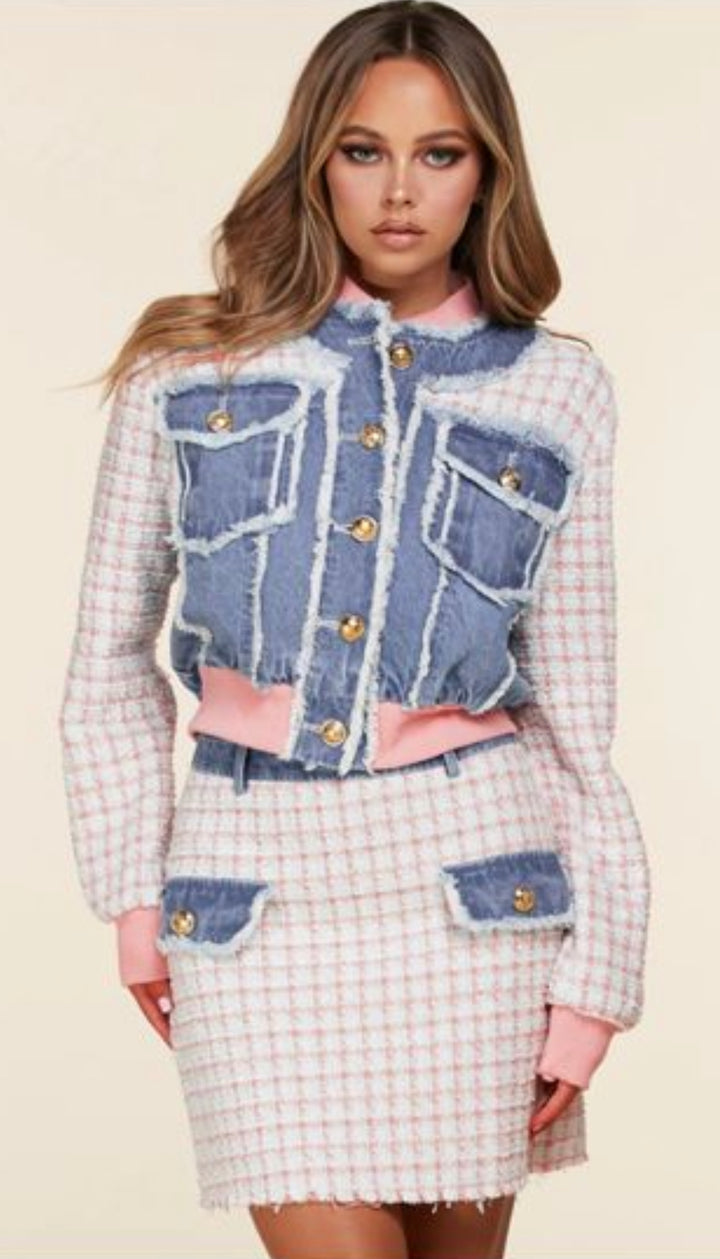 Set Latiste Pink Tweed Denim