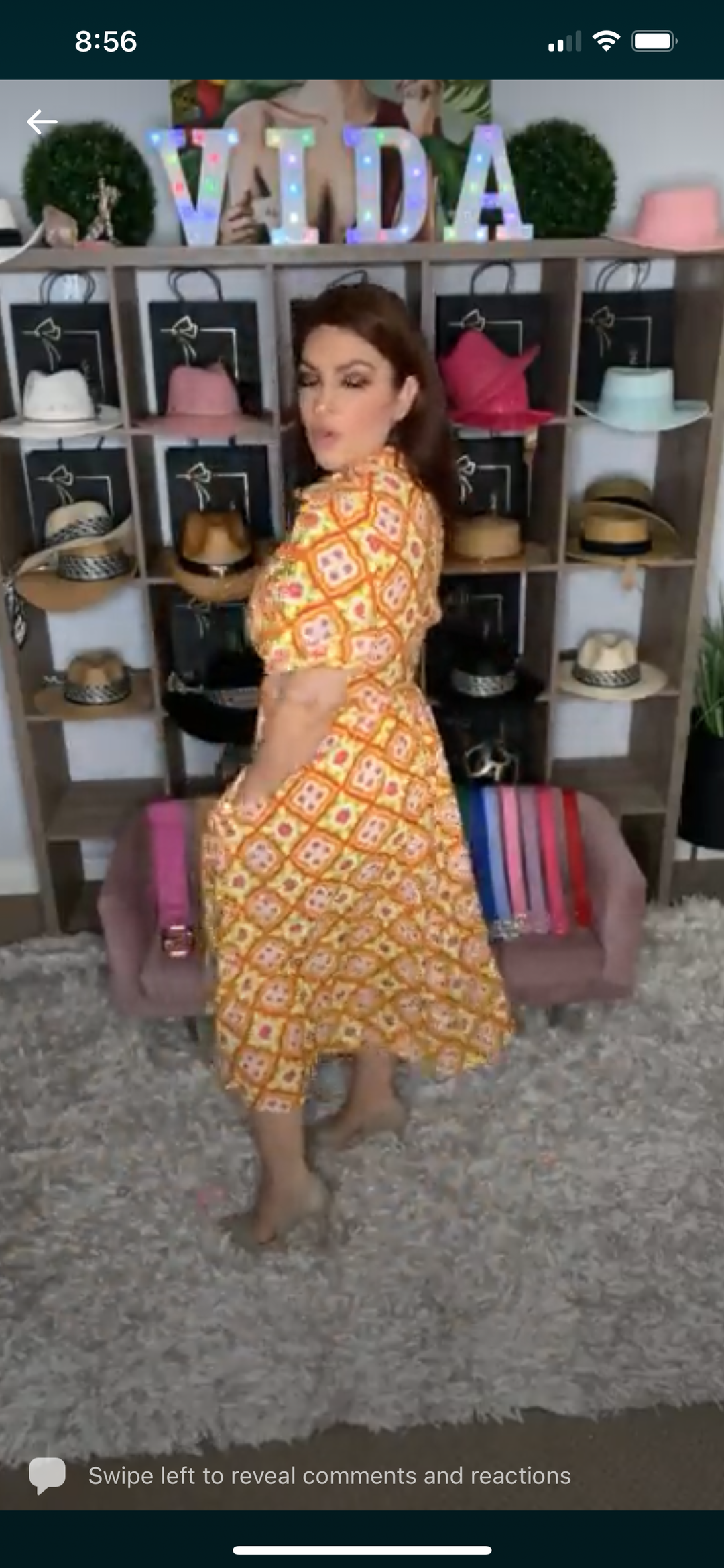 Vestido Lima Neon y Naranja Retro Midi (#257)