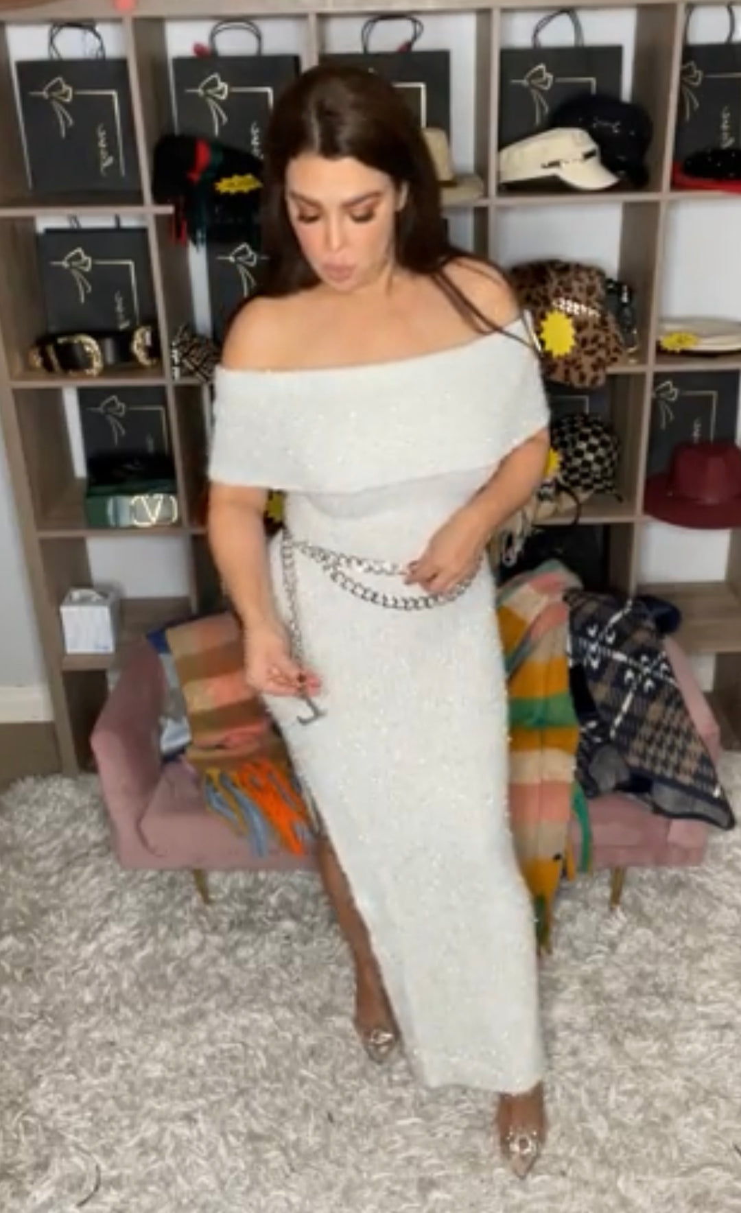 Vestido Latiste Lurex White (#195)