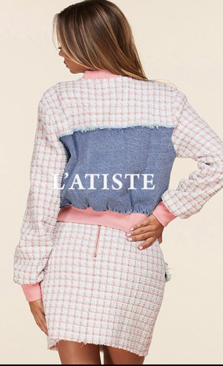 Set Latiste Pink Tweed Denim