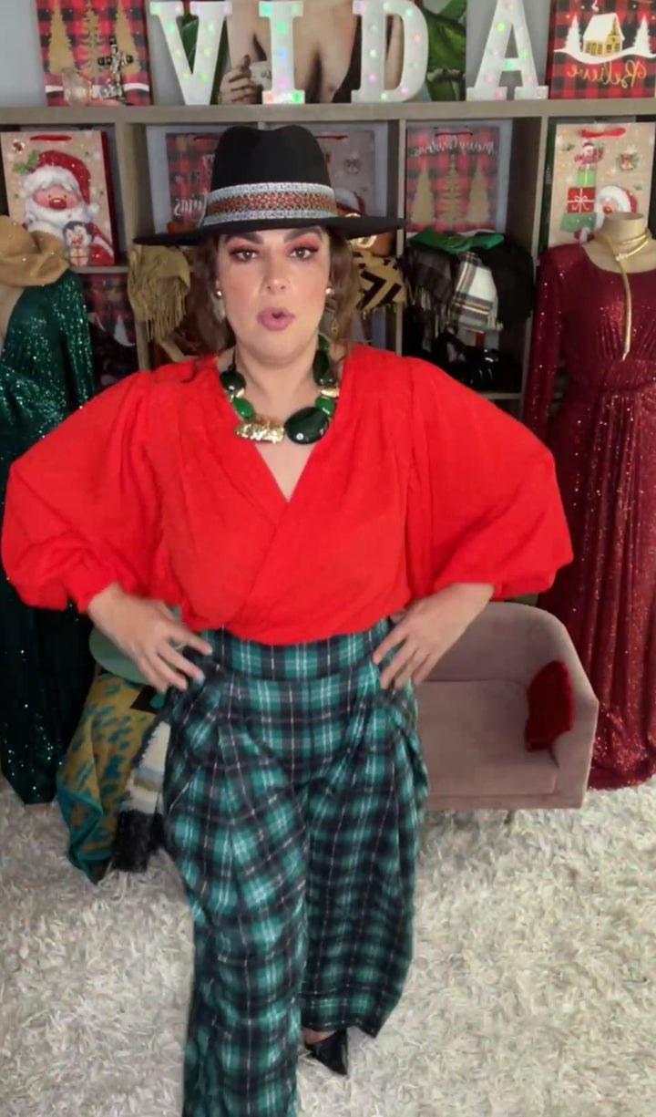 Blusa Roja Manga Poeta (#182)