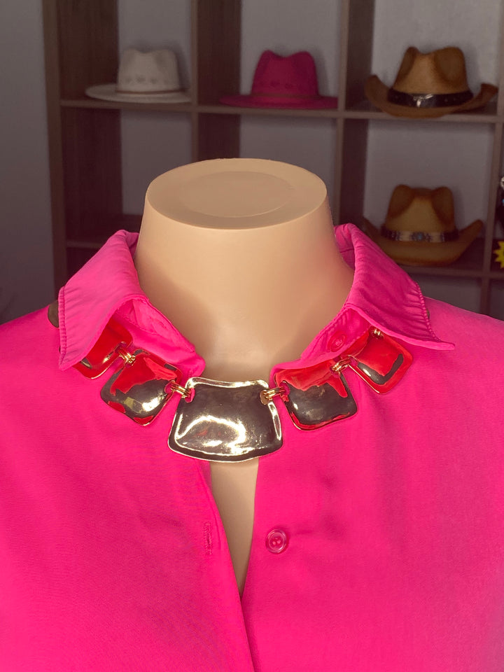 Collar Dorado a Cuadros