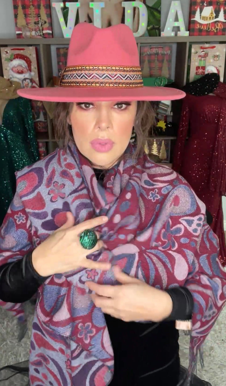 Sombrero Rosa Rouge Cinta Western (#161)