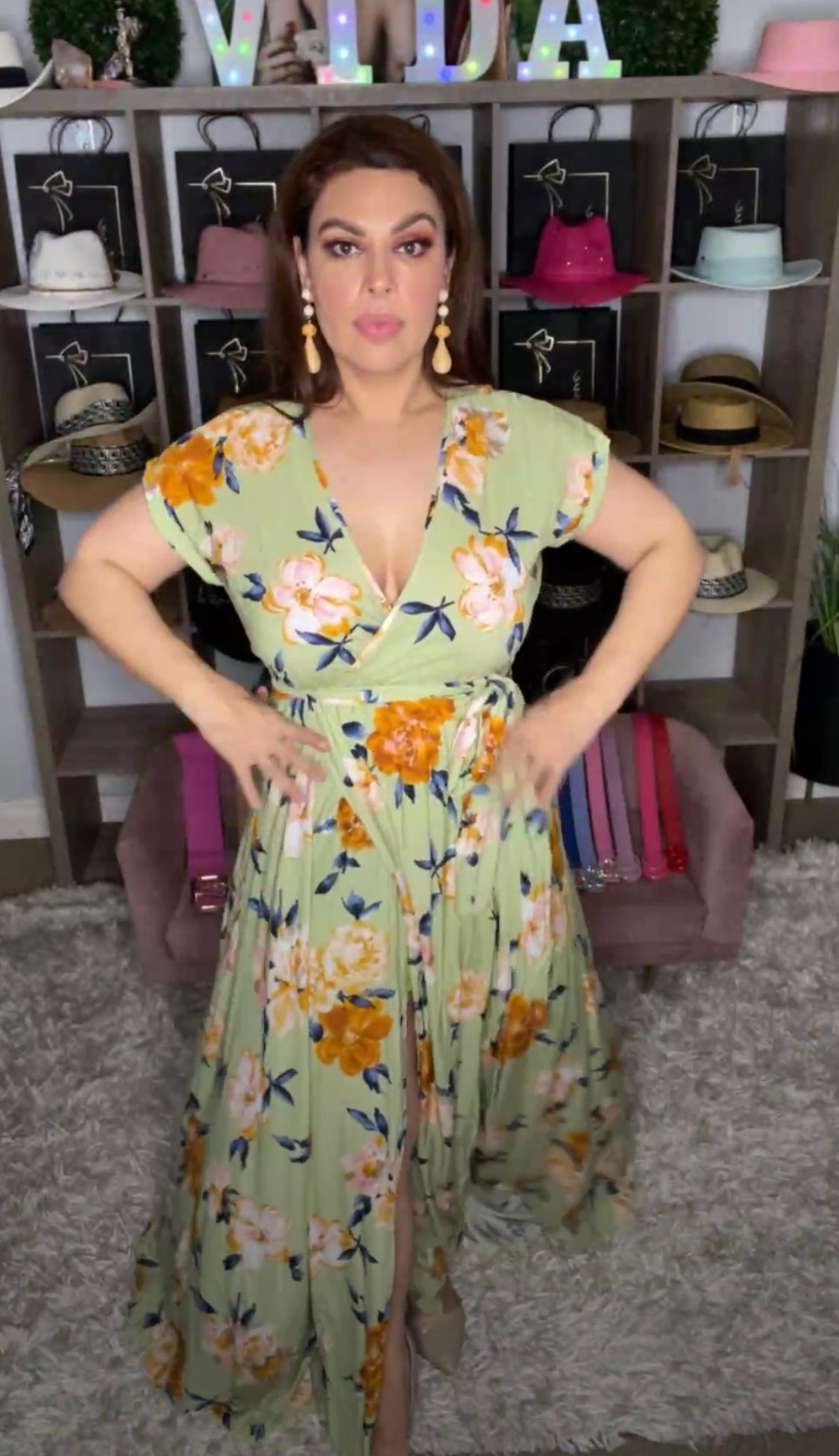 Vestido verde seco clearance