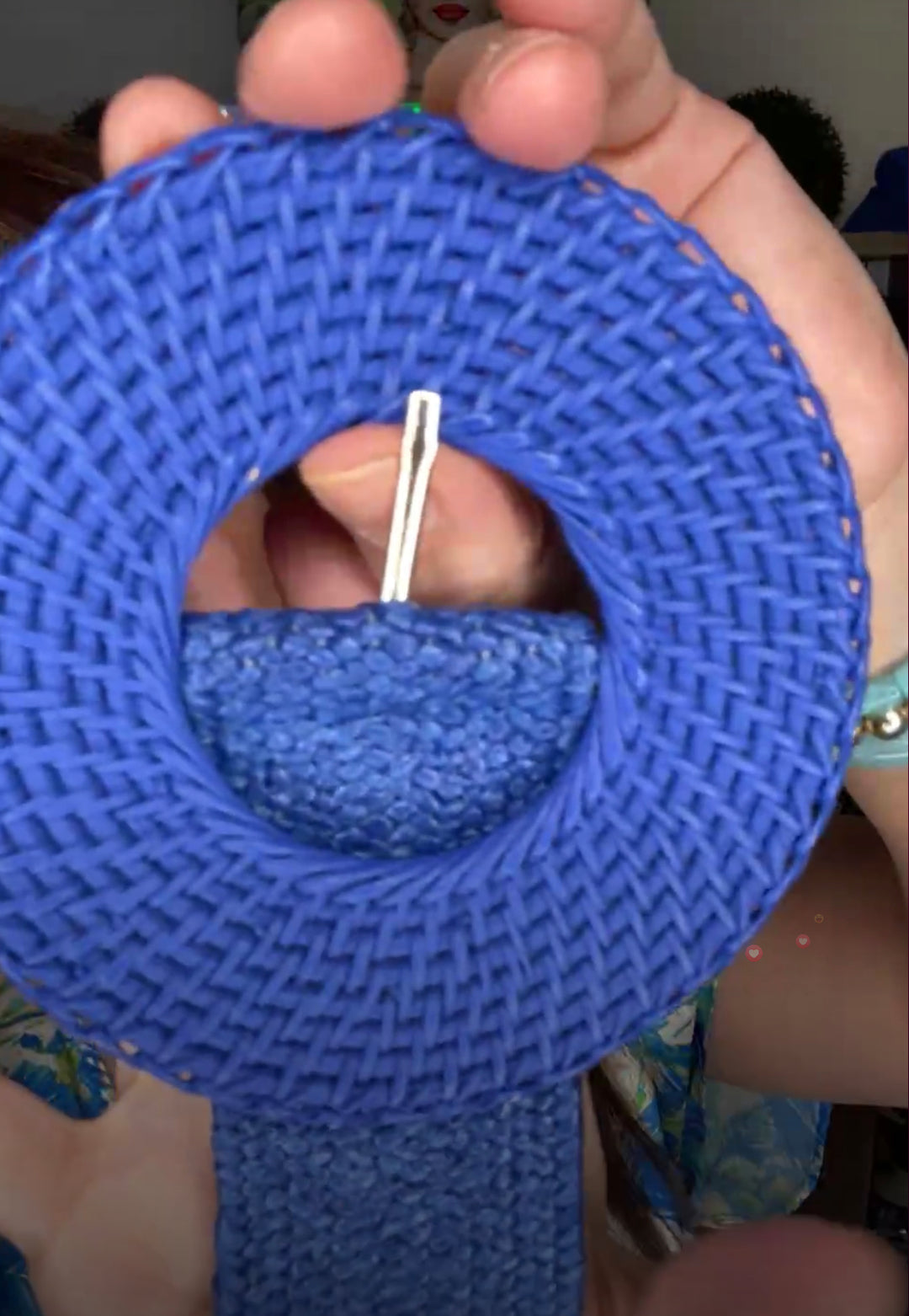 Cinto Azul Rafia Stretch (#121)