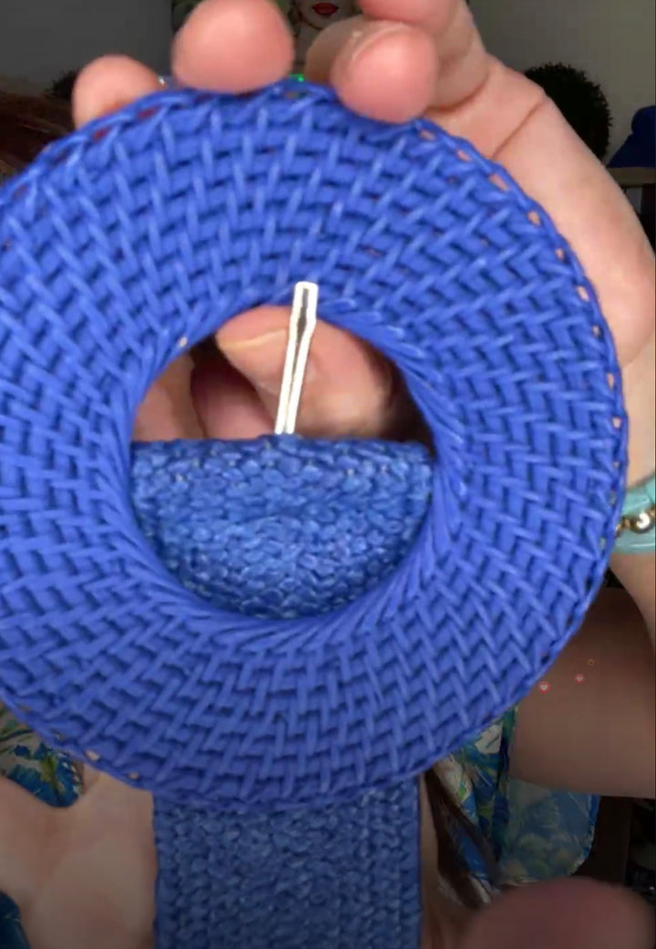 Cinto Azul Rafia Stretch (#121)