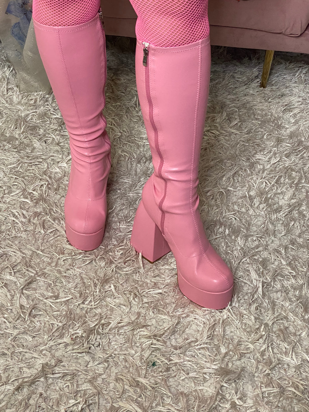 Bota Rosa Barbie Plataforma (#142)