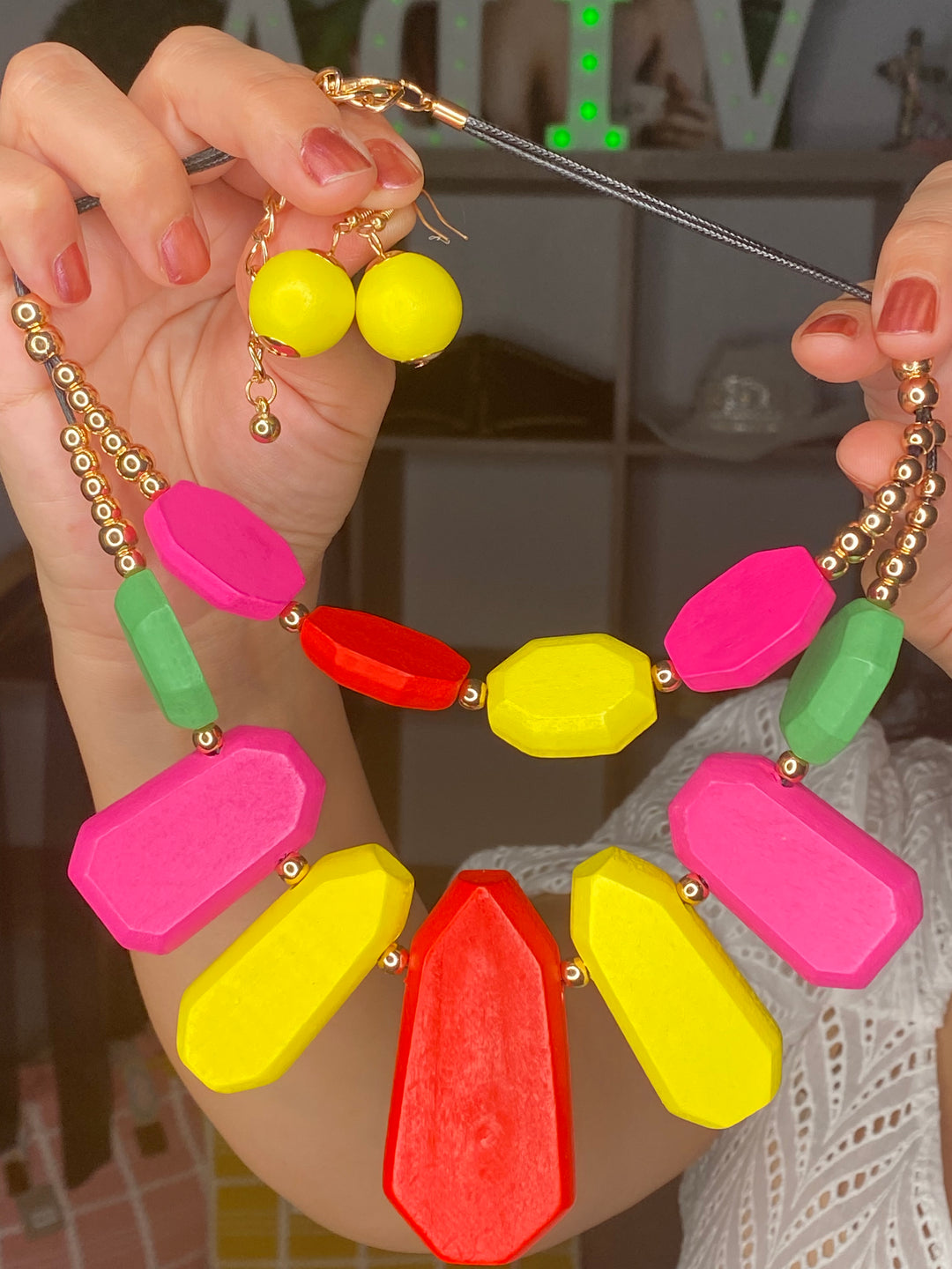 Collar Multi Color Madera Set (#230)