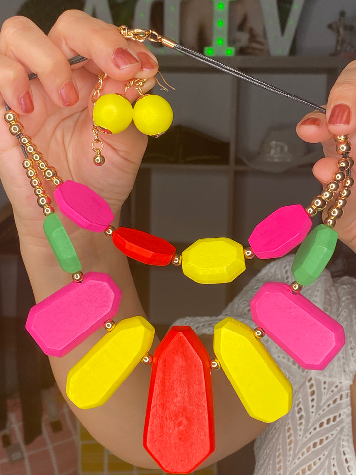 Collar Multi Color Madera Set (#230)